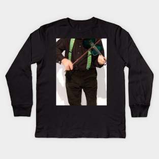 The Fiddle Player Kids Long Sleeve T-Shirt